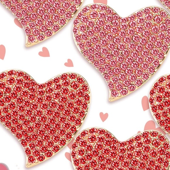 Heart-Shaped ♥️ Red or Pink Crystal Broach; Beautiful Gift 🎁 Ready - Picture 2 of 5